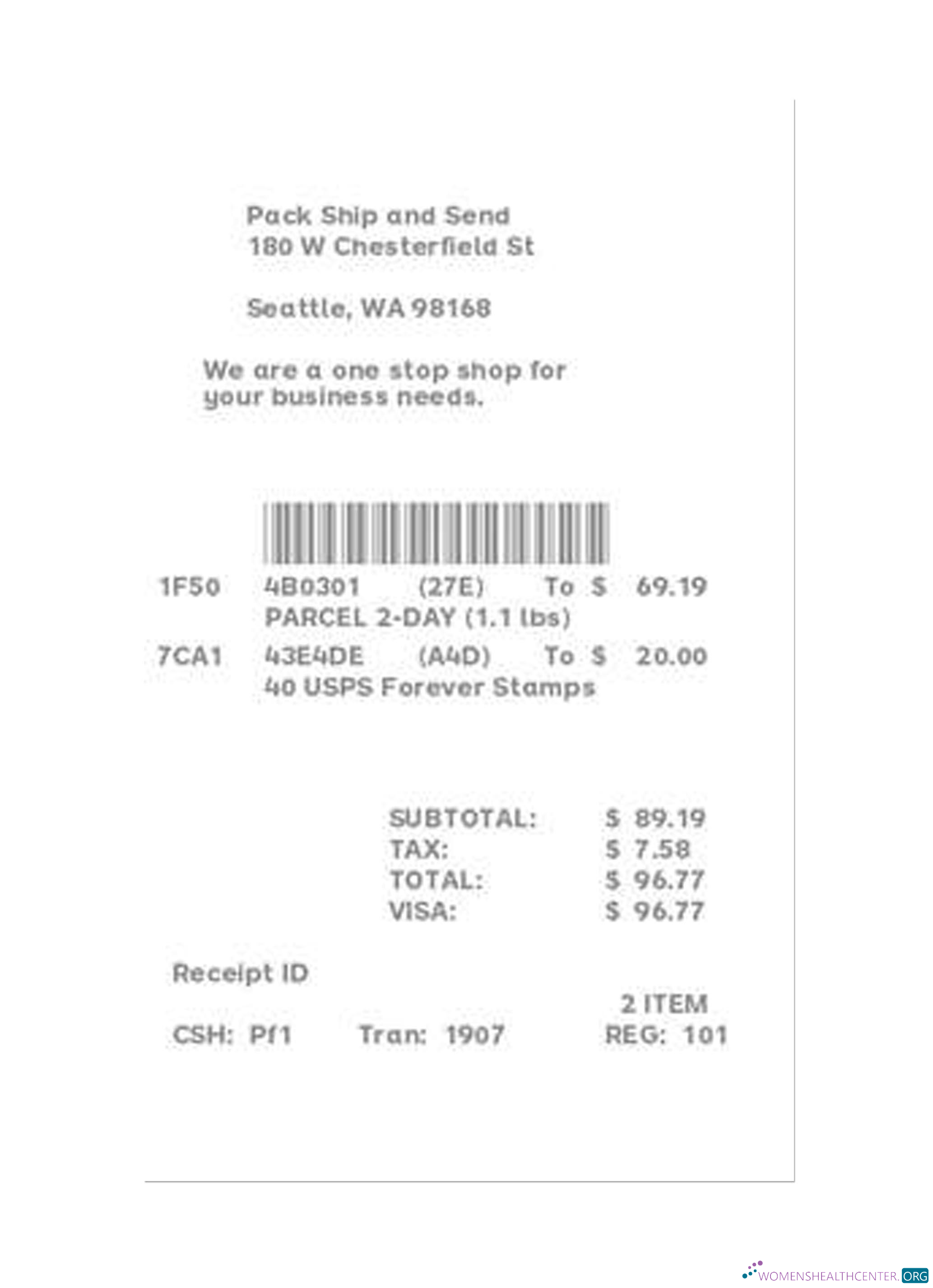 Download SHIPPING STORE receipt Photoshop template